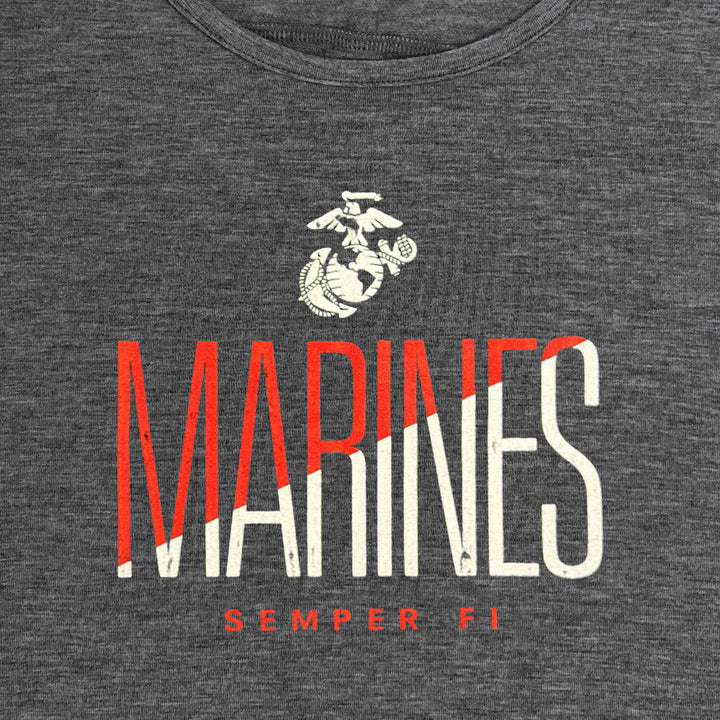 Marines Ladies Under Armour Breezy Sport Tank (Black Heather)