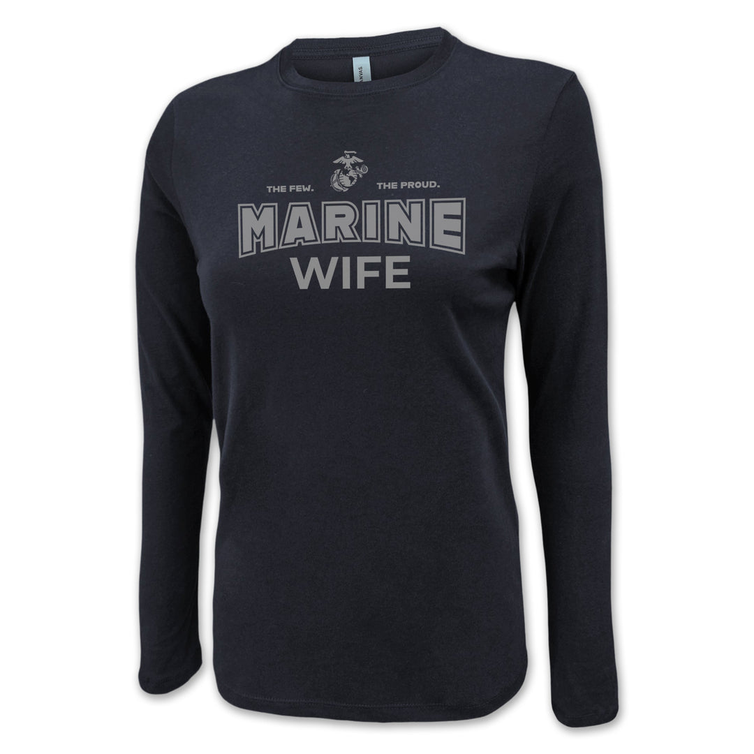 Marines Wife Women's Long Sleeve T-Shirt (Black)