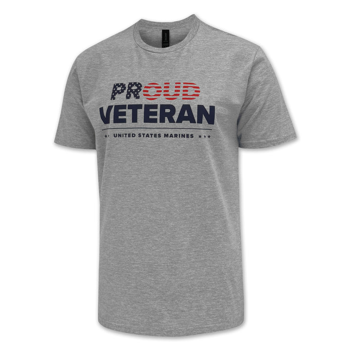 Marines Proud Veteran T-Shirt (Grey)