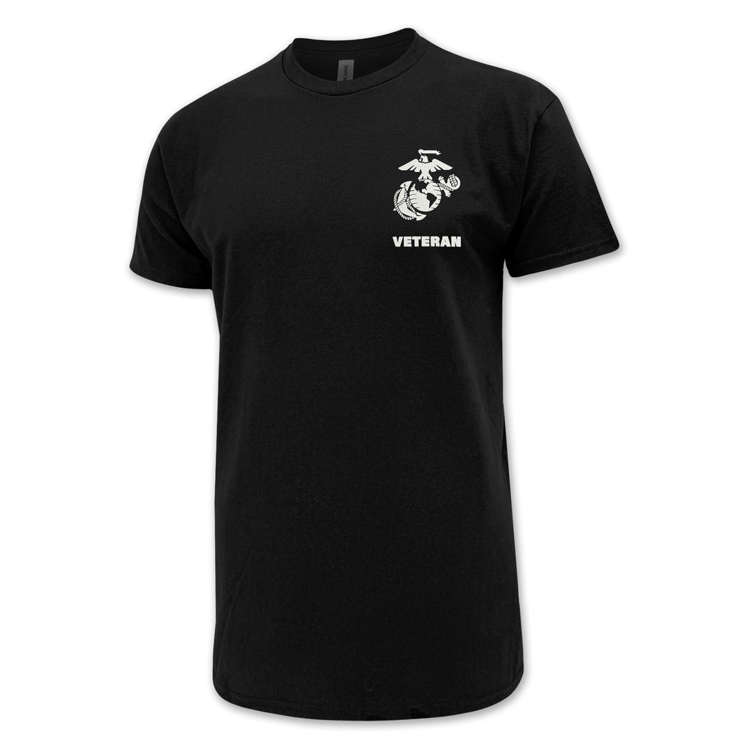 Marines Veteran Flag T-Shirt (Black)