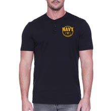 Load image into Gallery viewer, Navy Retired Mens Henley T-Shirt