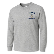 Load image into Gallery viewer, Navy Anchor Football Long Sleeve T-Shirt