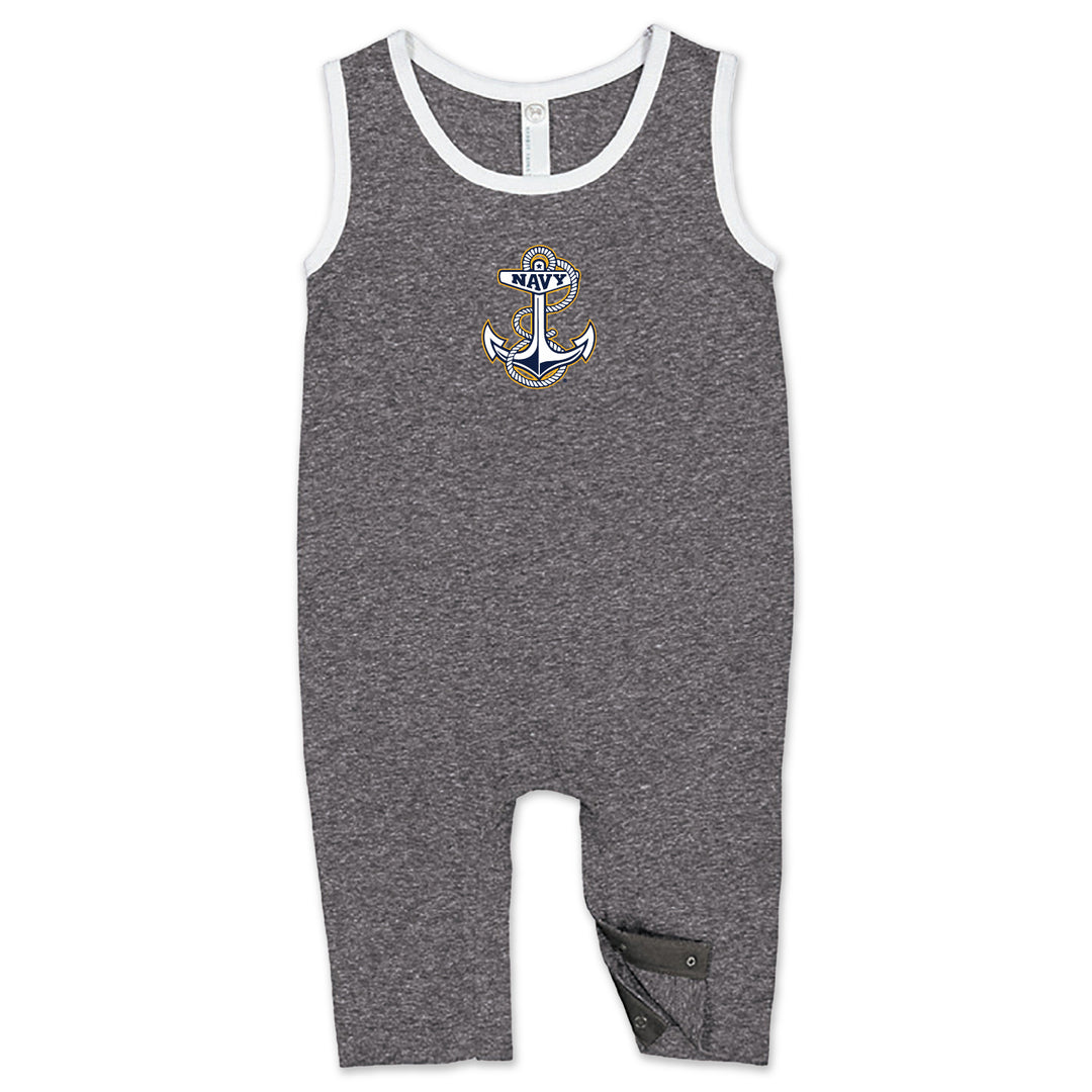 Navy Anchor Infant Tank Romper