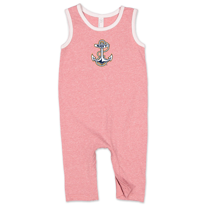 Navy Anchor Infant Tank Romper