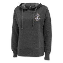 Load image into Gallery viewer, Navy Anchor Left Chest Ladies Hood