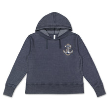 Load image into Gallery viewer, Navy Anchor Left Chest Ladies Hood