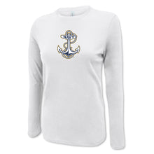 Load image into Gallery viewer, Navy Anchor Ladies Center Chest Long Sleeve
