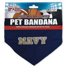 Load image into Gallery viewer, Navy Embroidered Dog Bandana