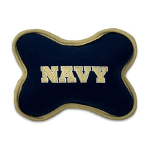 Load image into Gallery viewer, Navy Embroidered Bone Shaped Squeak Toy (Small - 8&quot;)