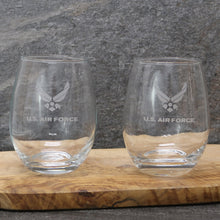 Load image into Gallery viewer, Air Force Wings Set of Two 15oz Stemless Wine Glasses*