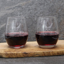 Load image into Gallery viewer, Air Force Wings Set of Two 15oz Stemless Wine Glasses*