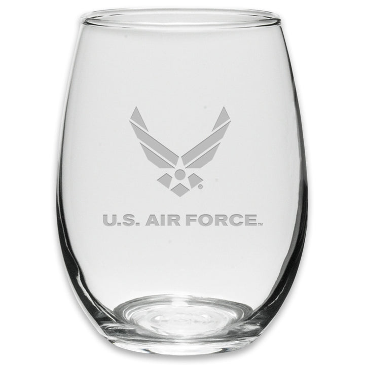 Air Force Wings Set of Two 21oz Stemless Wine Glasses (Clear)*