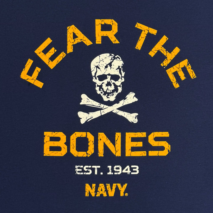Navy Fear The Bones Long Sleeve T-Shirt (Navy)