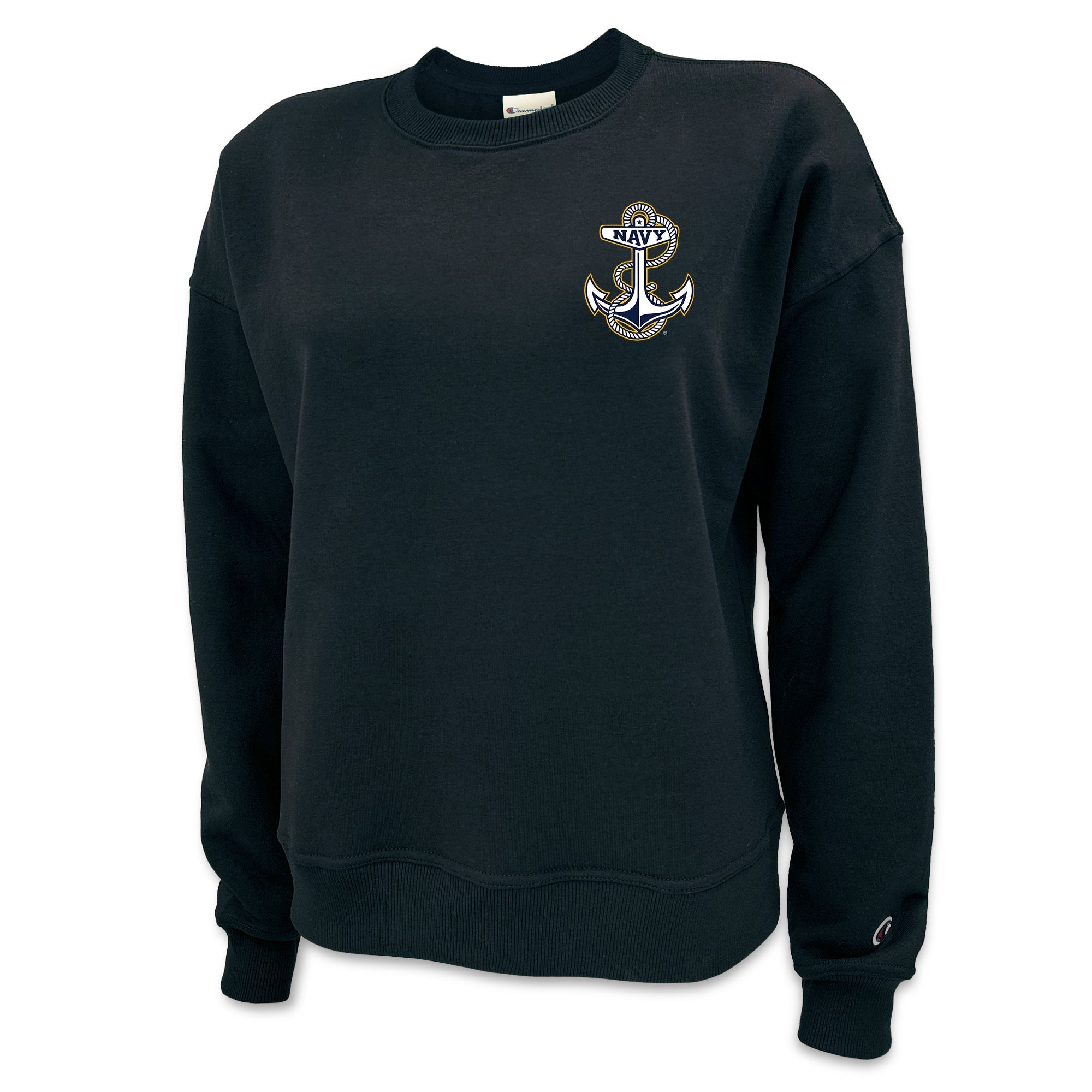 Pick Your Design Navy Champion Ladies Crewneck Sweatshirt (Black)