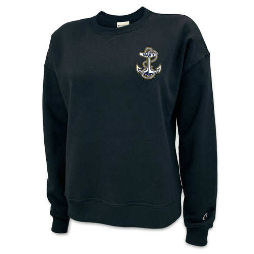 Pick Your Design Navy Champion Ladies Crewneck Sweatshirt (Black)