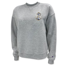 Load image into Gallery viewer, Navy Anchor Ladies Champion Crewneck