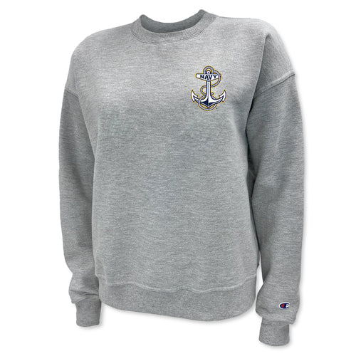 Navy Anchor Ladies Champion Crewneck