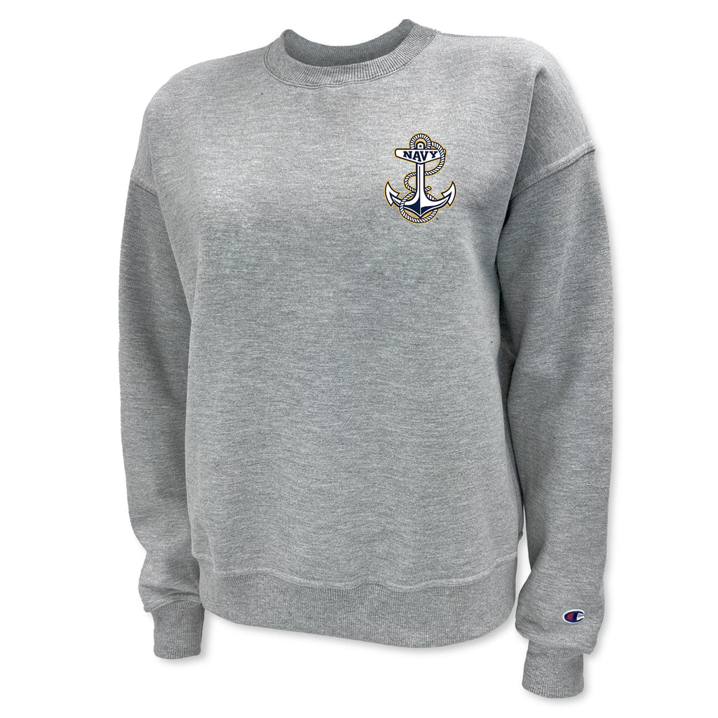 Pick Your Design Navy Ladies Crewneck Sweatshirt (Grey)