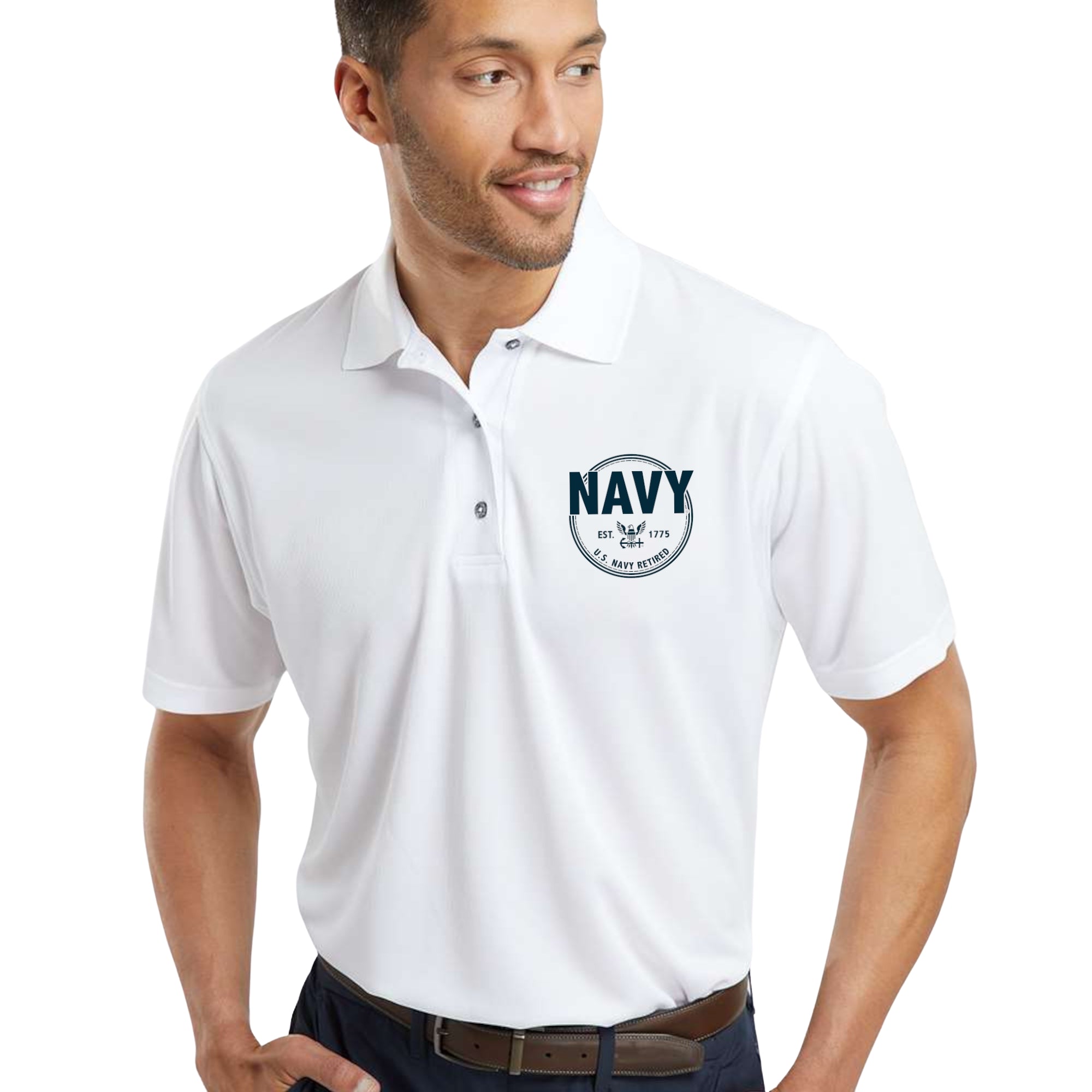 Navy Retired Performance Polo