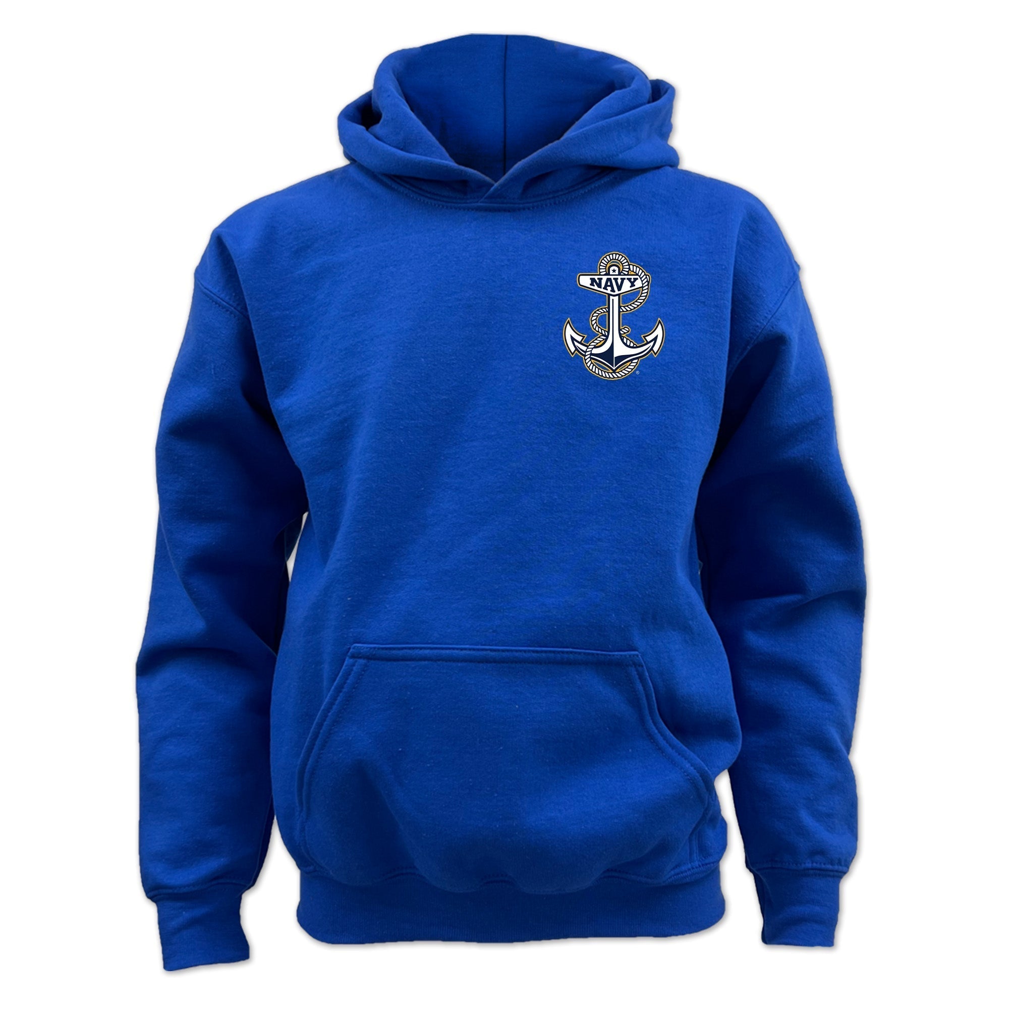 Pick Your Design Navy Youth Hooded Sweatshirt (Royal)