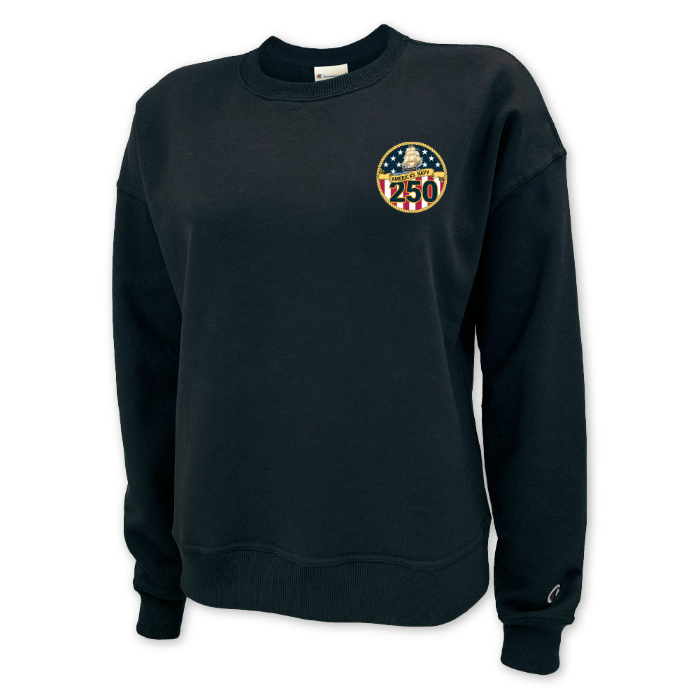 Navy 250th Anniversary Champion Ladies Crewneck
