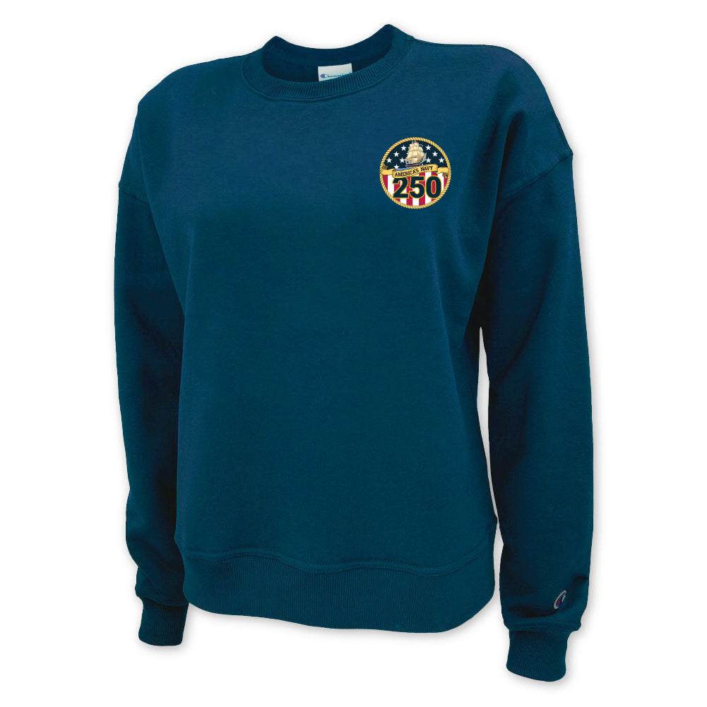Navy 250th Anniversary Champion Ladies Crewneck