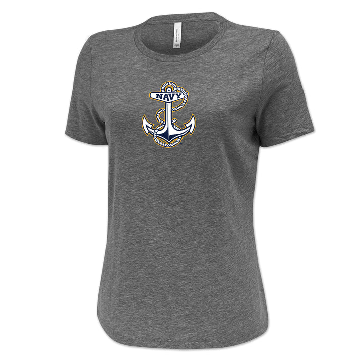 Navy Ladies Anchor Logo T-Shirt