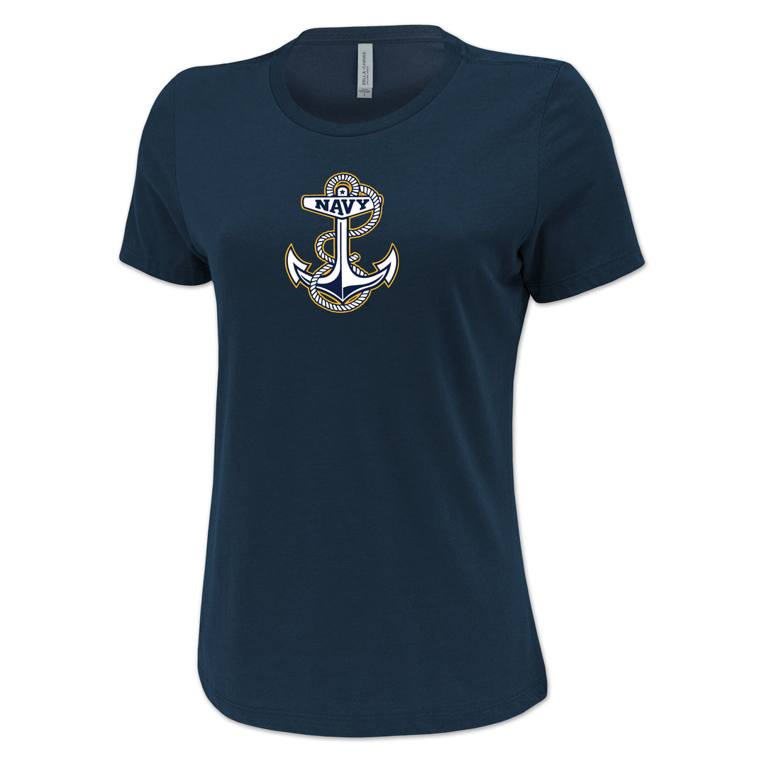 Navy Ladies Anchor Logo T-Shirt