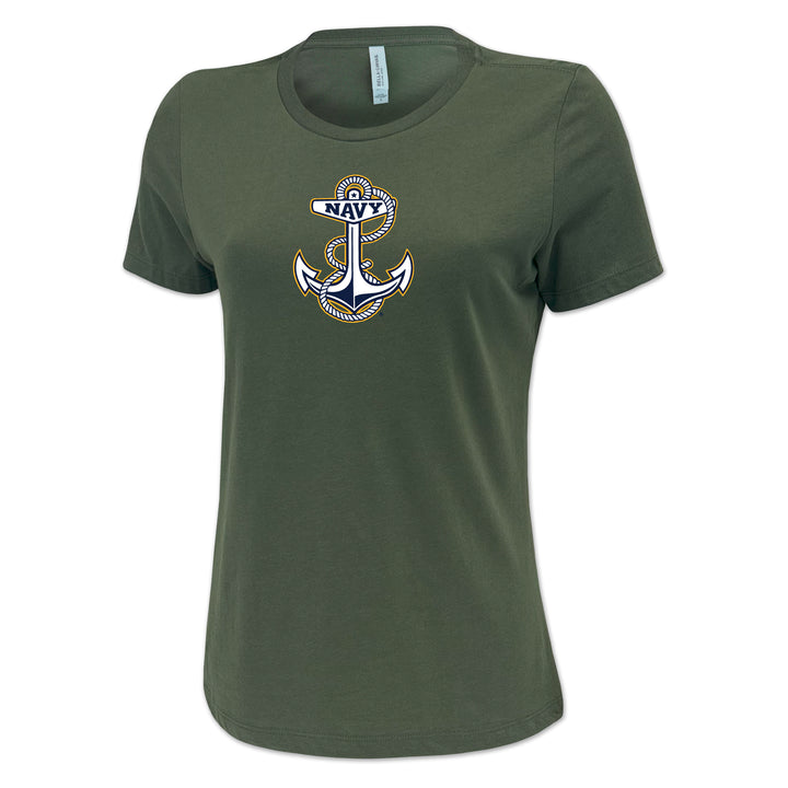 Navy Ladies Anchor Logo T-Shirt