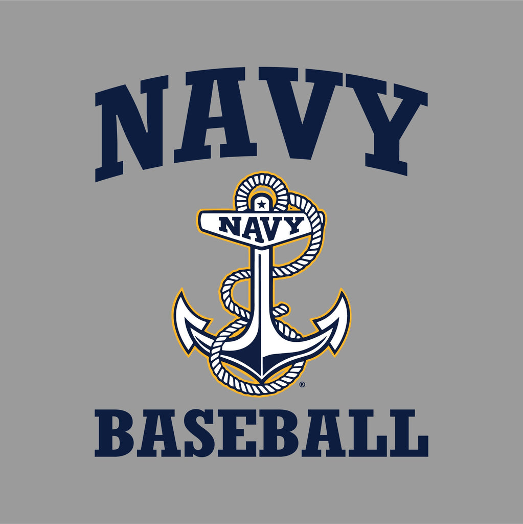 Navy Anchor Baseball Ladies T-Shirt