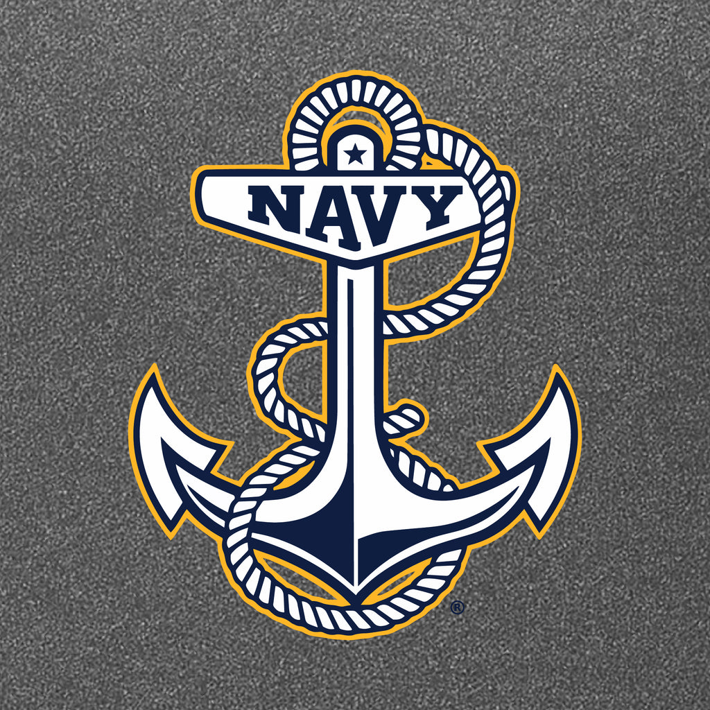Navy Anchor Center Chest Performance Hood (grey)