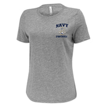 Load image into Gallery viewer, Navy Anchor Football Ladies T-Shirt