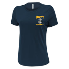 Load image into Gallery viewer, Navy Anchor Football Ladies T-Shirt