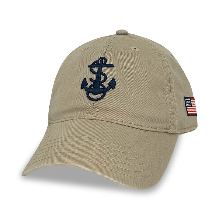 Navy Anchor Hat (Khaki)
