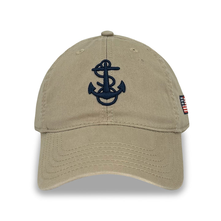 Navy Anchor Hat (Khaki)