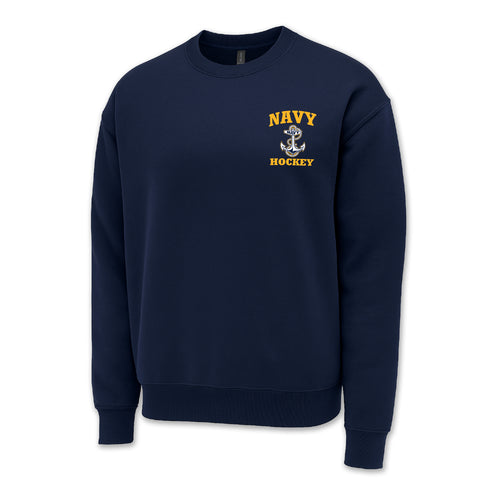 Navy Anchor Hockey Crewneck