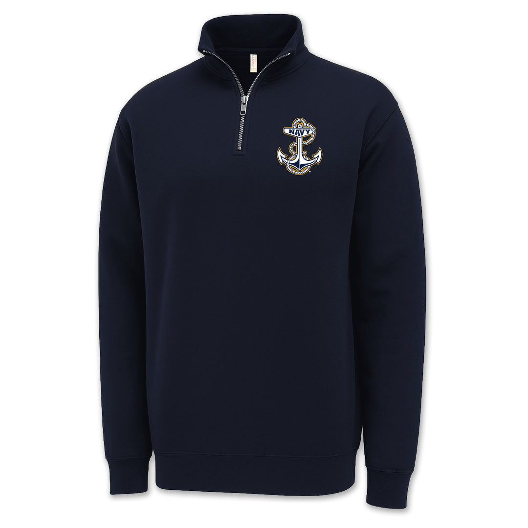 Navy Anchor Logo 1/4 Zip