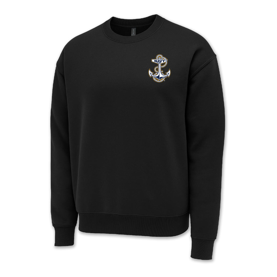 Navy Anchor Logo Crewneck