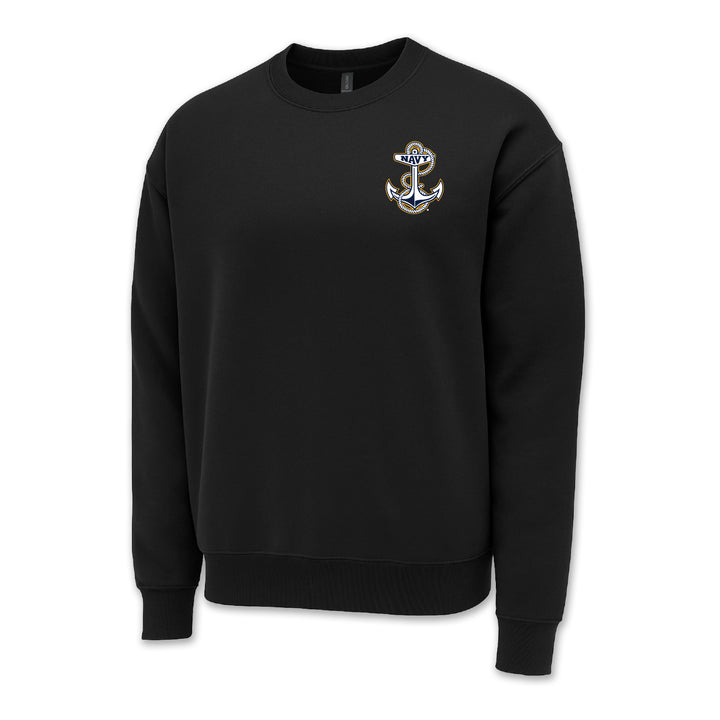Navy Anchor Logo Crewneck