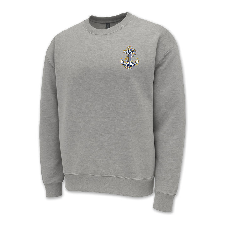 Navy Anchor Logo Crewneck