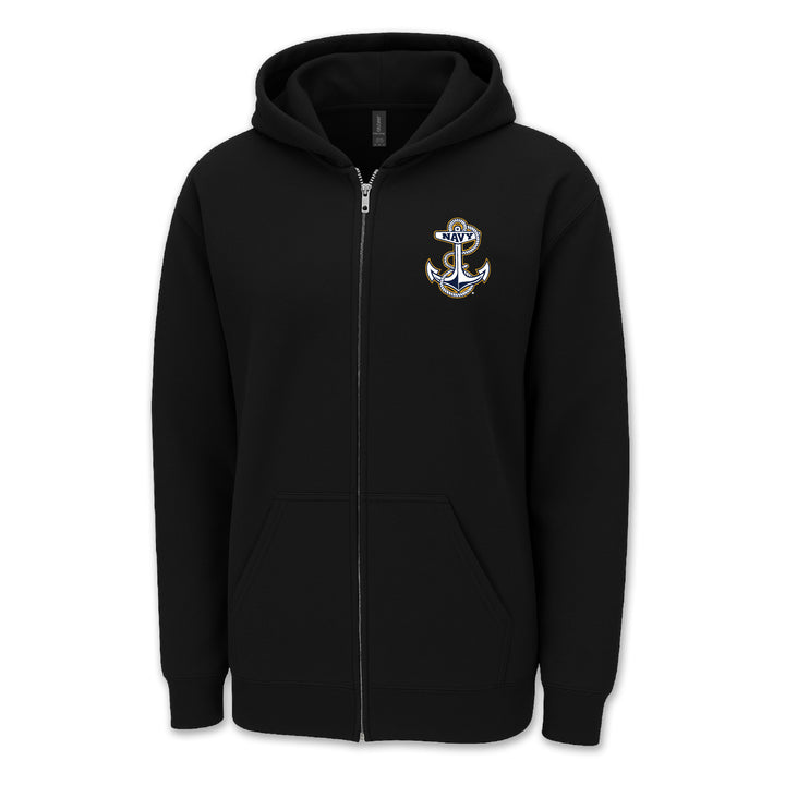Navy Anchor Logo Full Zip