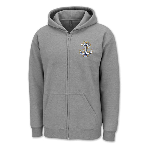 Pick Your Design Navy Full Zip Sweatshirt (Grey)