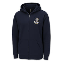 Load image into Gallery viewer, Navy Anchor Logo Full Zip