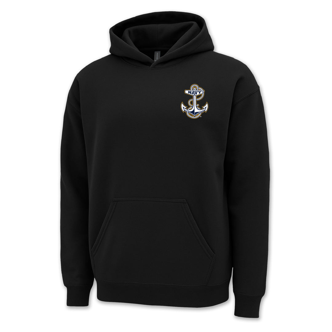 Navy Anchor Logo Hood