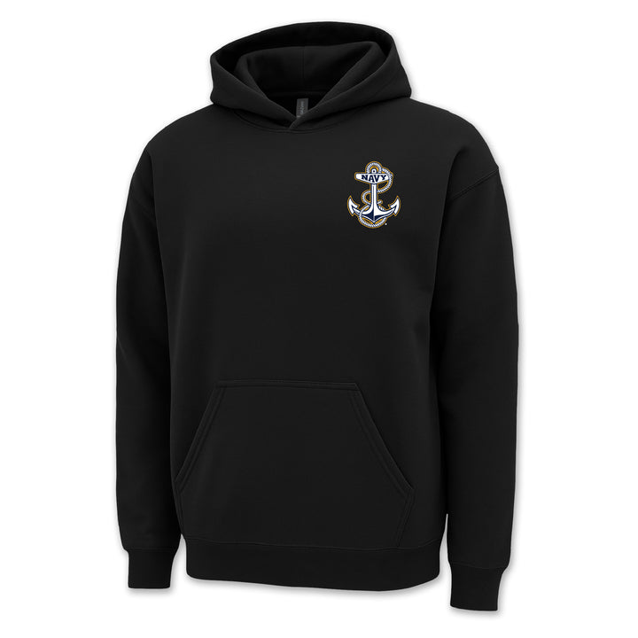 Navy Anchor Logo Hood