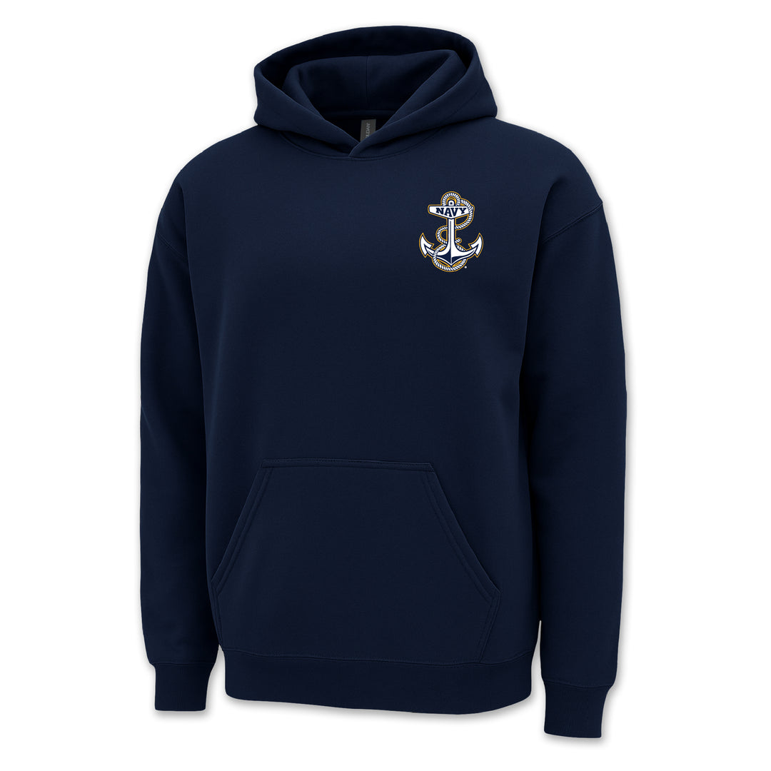 Navy Anchor Logo Hood