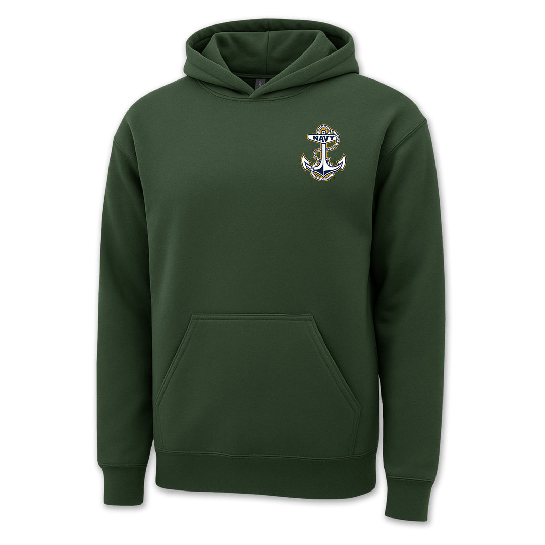Navy Anchor Logo Hood