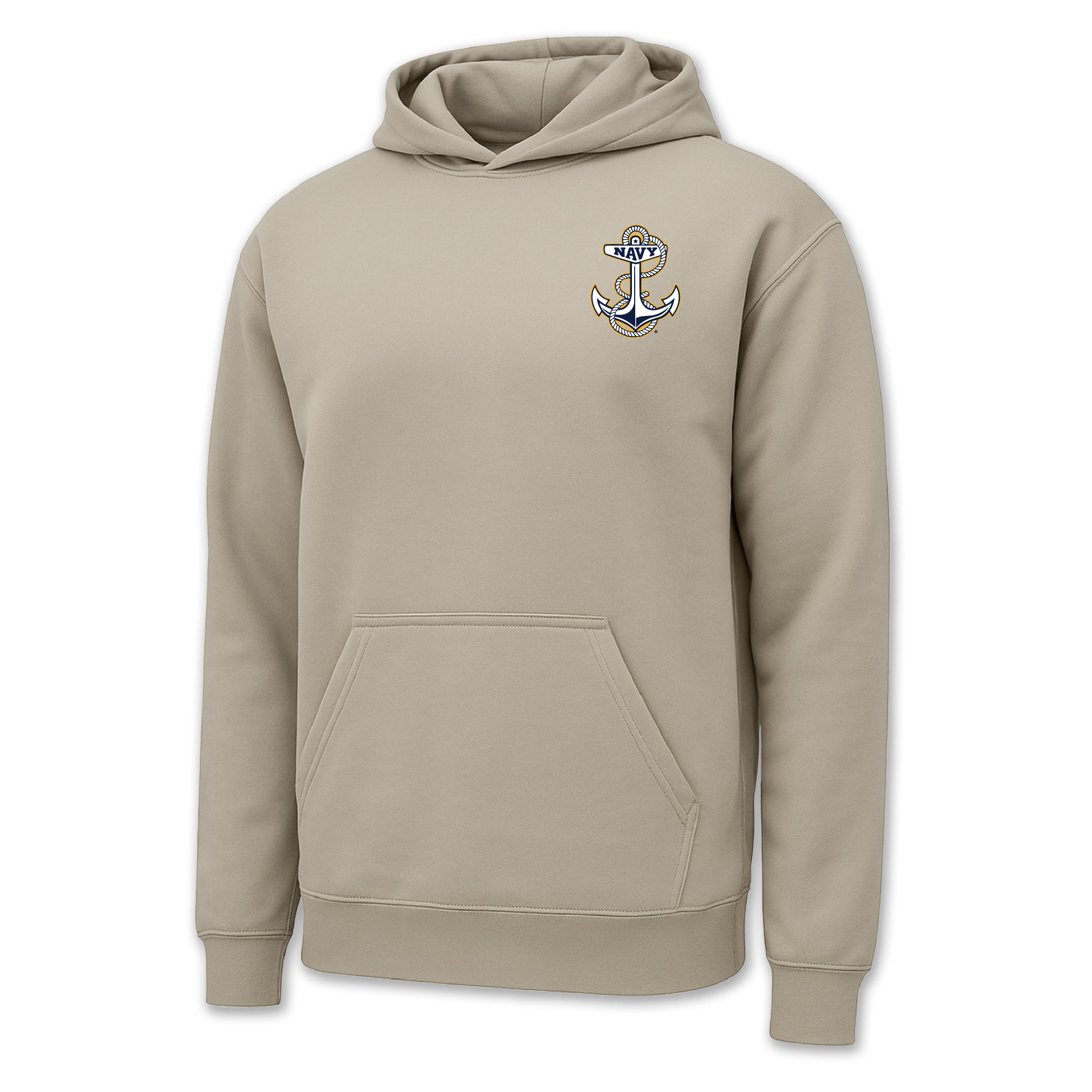 Pick Your Design Navy Hooded Sweatshirt (Tan)
