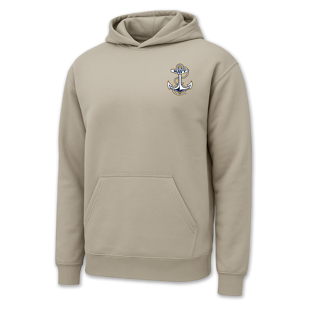 Pick Your Design Navy Hooded Sweatshirt (Tan)