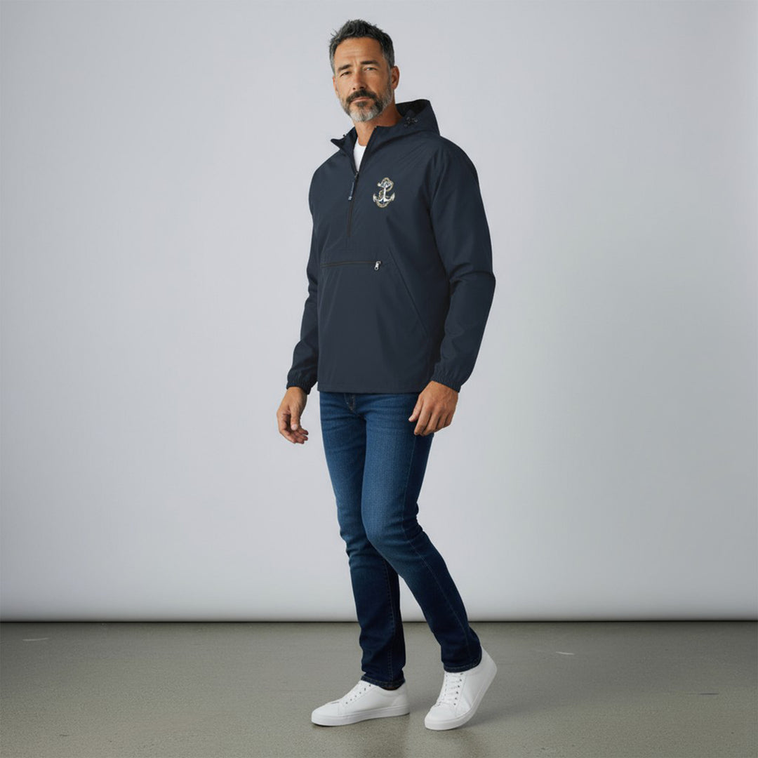 Navy Anchor Pack-N-Go Pullover